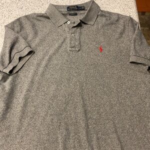 Polo Ralph Lauren Grey Short Sleeve Polo Shirt, Size Large, Classic Fit
